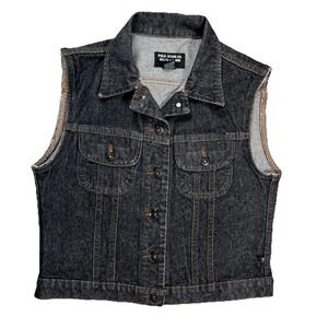 Vintage Polo Jeans Co Ralph Lauren Women's Trucker Vest Sz Medium Y2K Americana